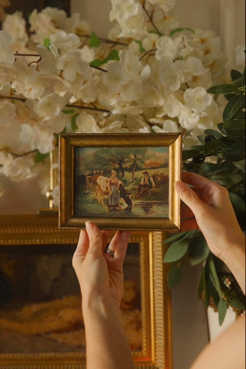 20th C. French Pastoral Miniature Painting