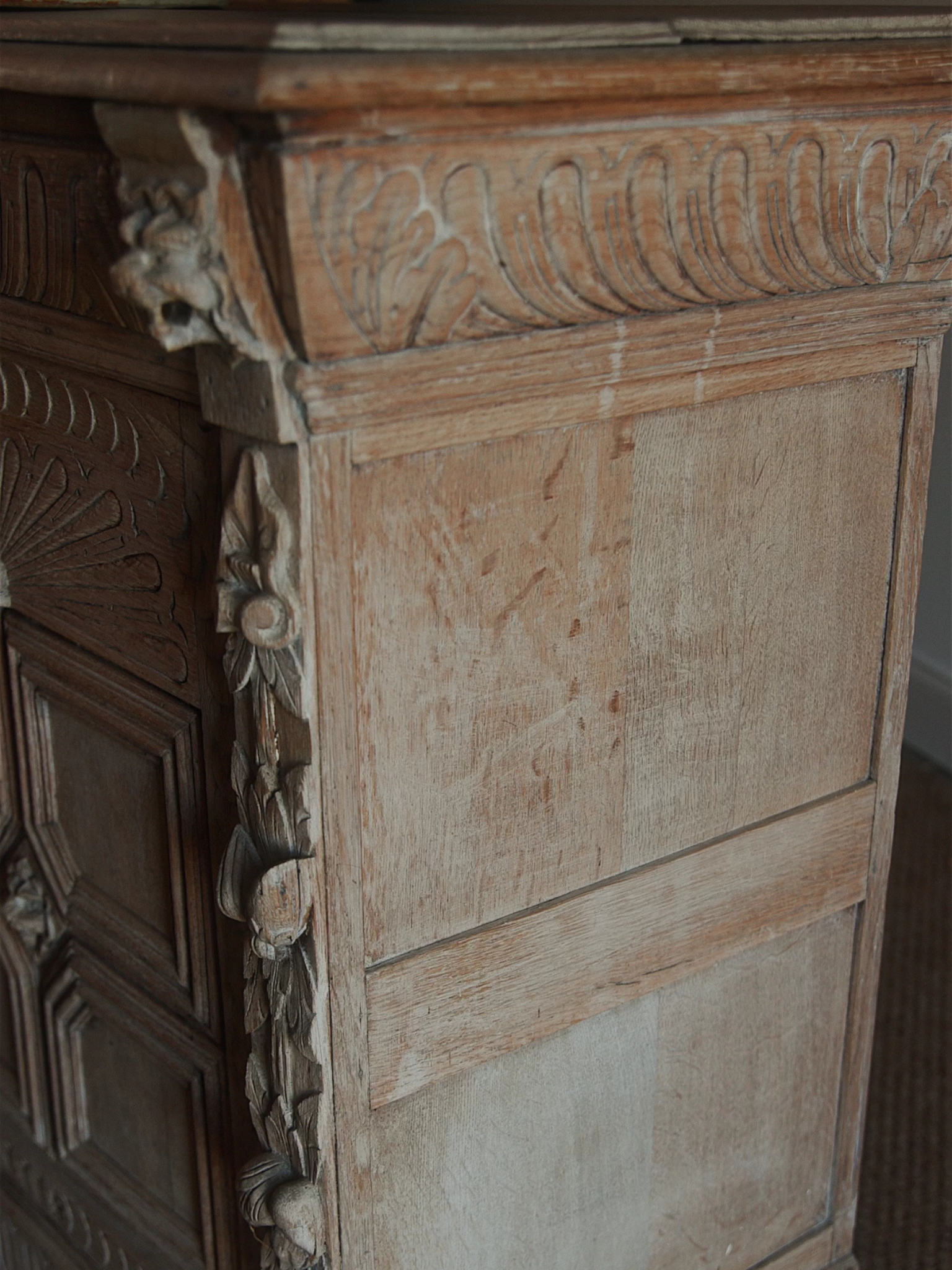 Antique French Carved Oak Cabinet