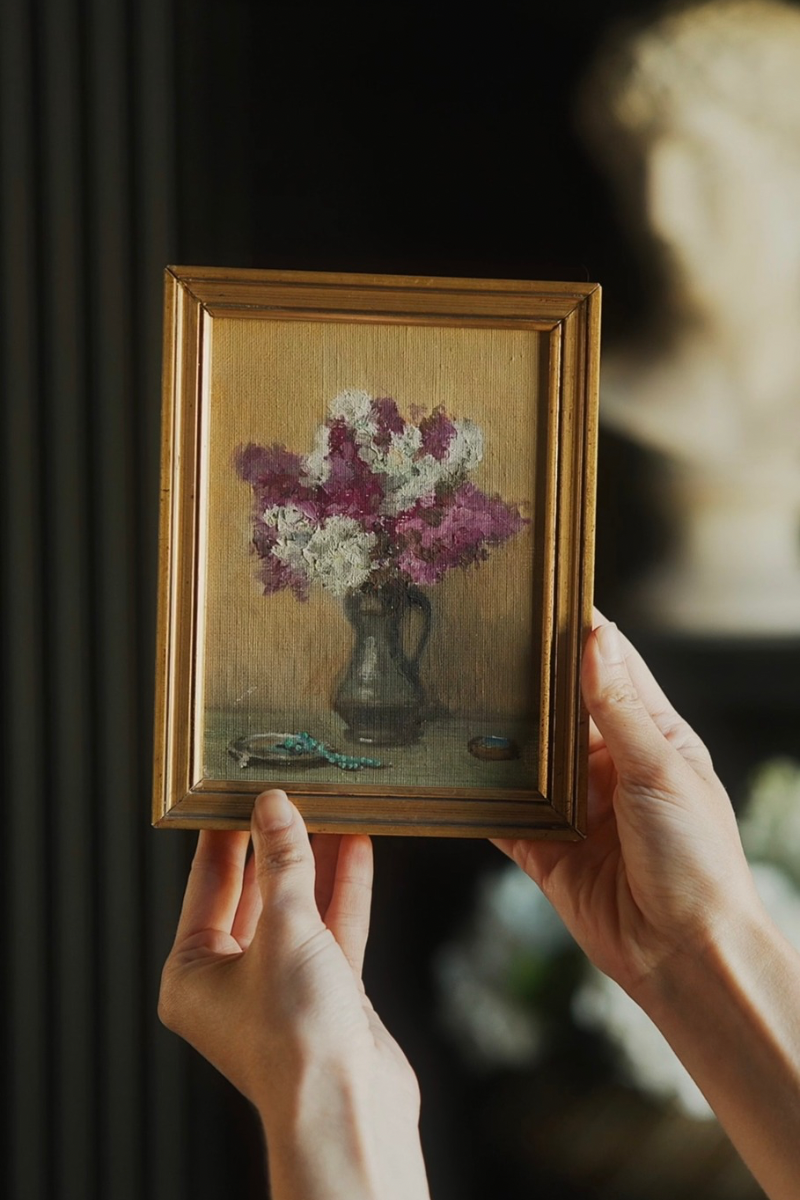 20th Century French Floral Miniature Painting