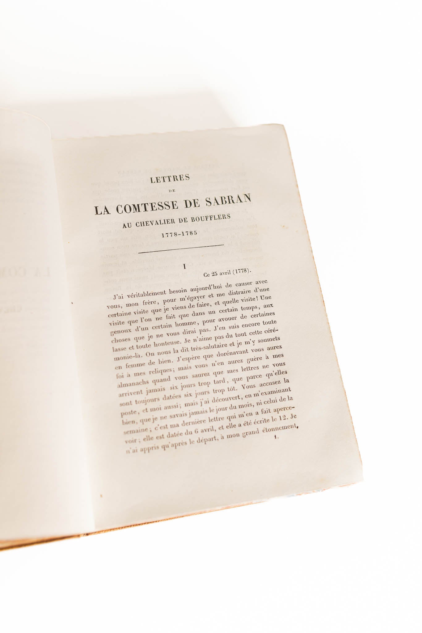 1875 French - The Correspondence of the Countess of Sabrah and the Knight of Boufflers