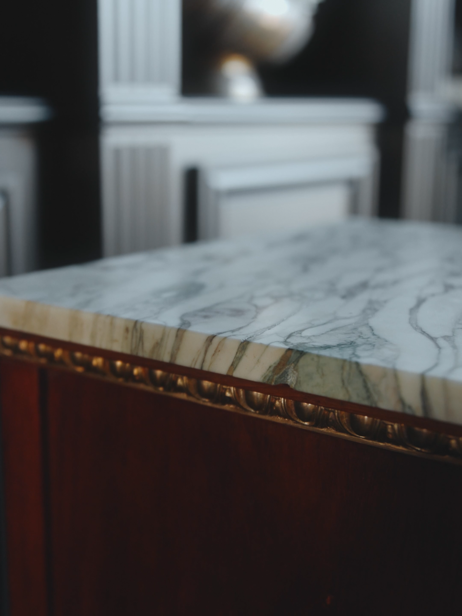 French Louis XVI Marble-Top Cabinet With Ormolu Mounts