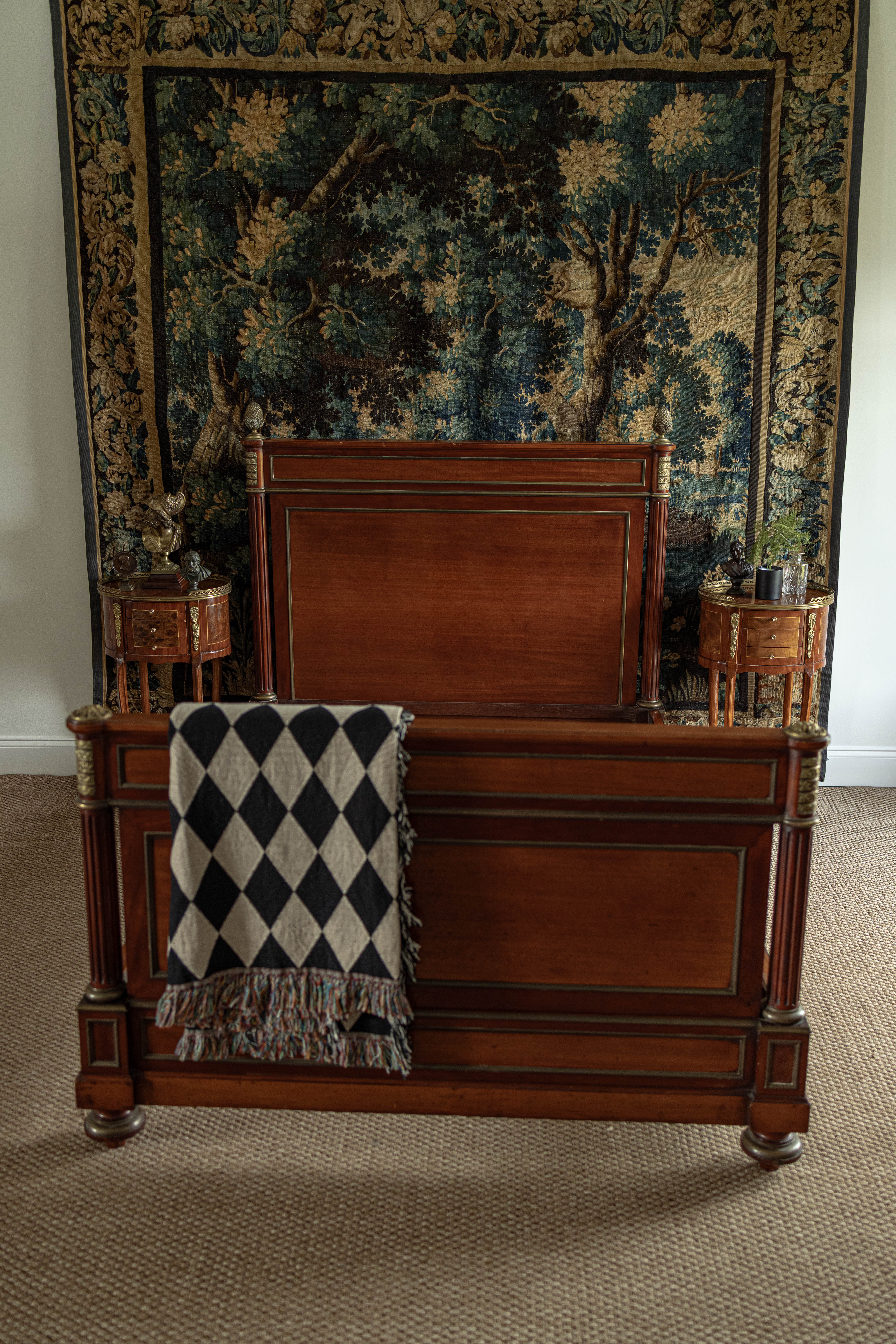 French Empire Style Gilt Mounted Mahogany Bed