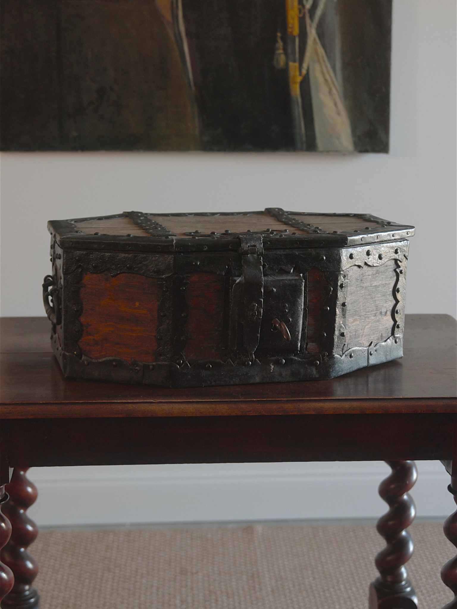 17th-Century Iron-Bound Strongbox (Coffer)