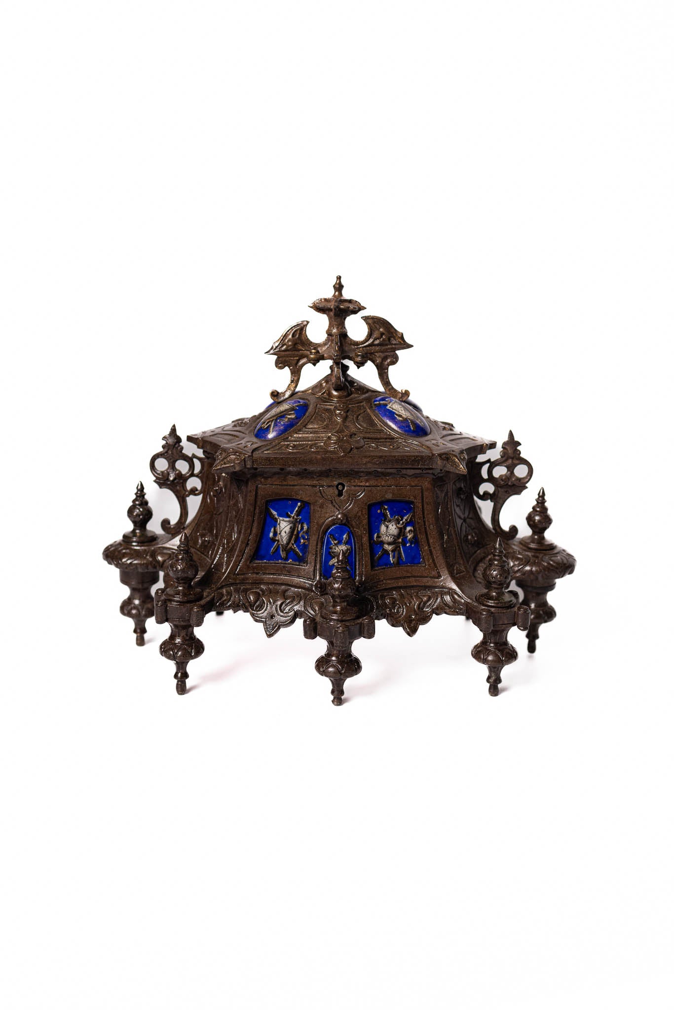 19th Century Casket With Hand Painted Porcelain Accents