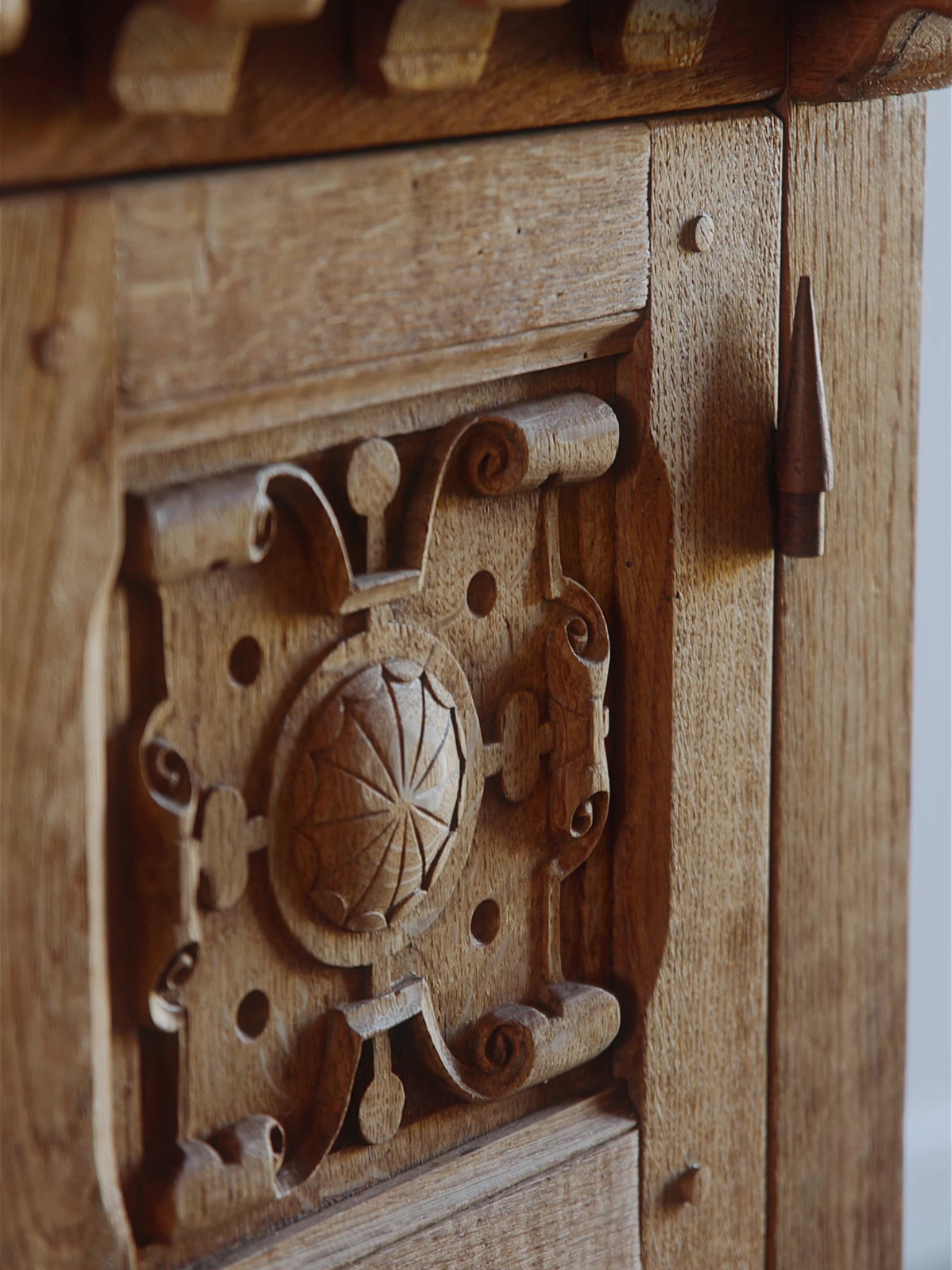 Spanish Carved Oak Cabinet