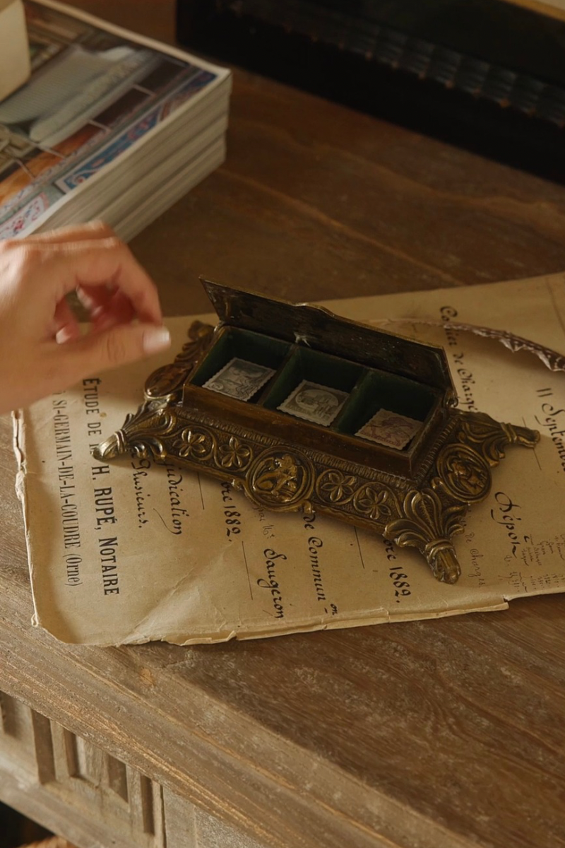 19th C. French Brass Stamp Box