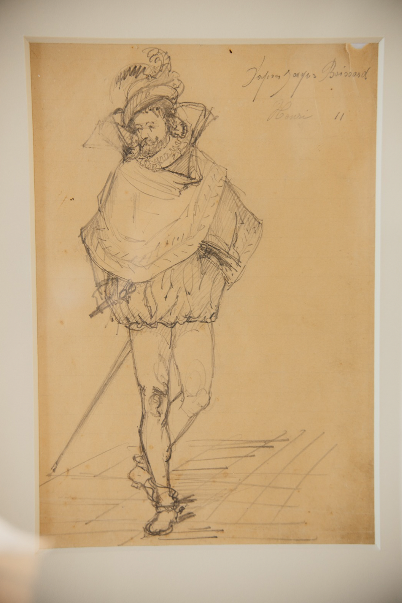 19th Century Signed European Figural Study Drawing on Paper - Newly Custom Framed