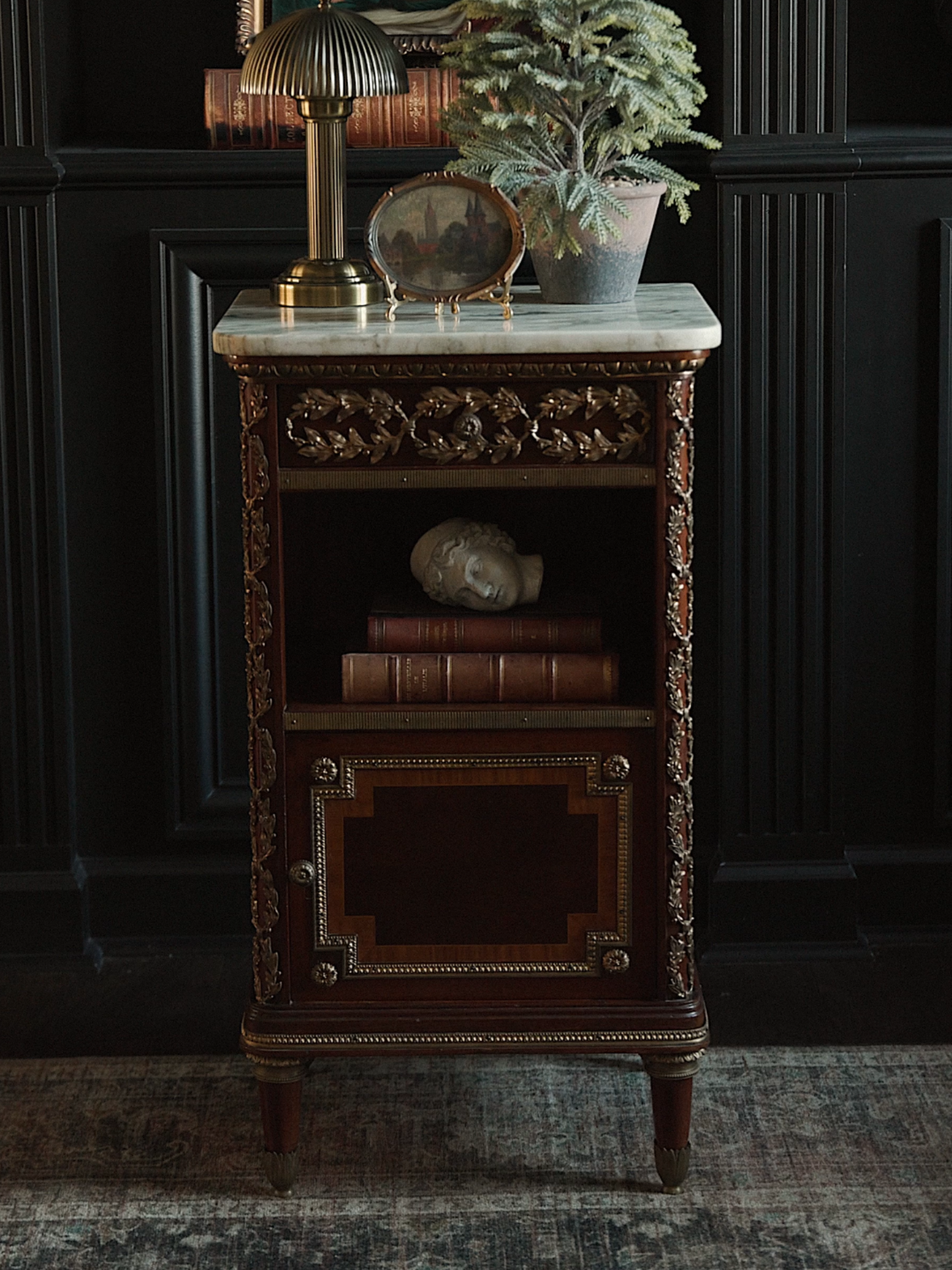 French Napoleon III Marble-Top Cabinet With Ormolu Mounts