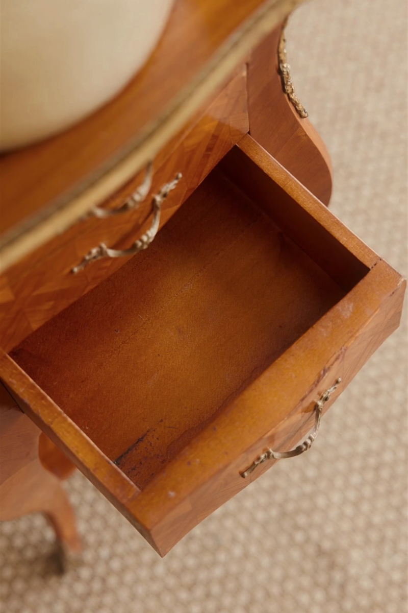 19th Century French Louis XV–Style Parquetry Side Table