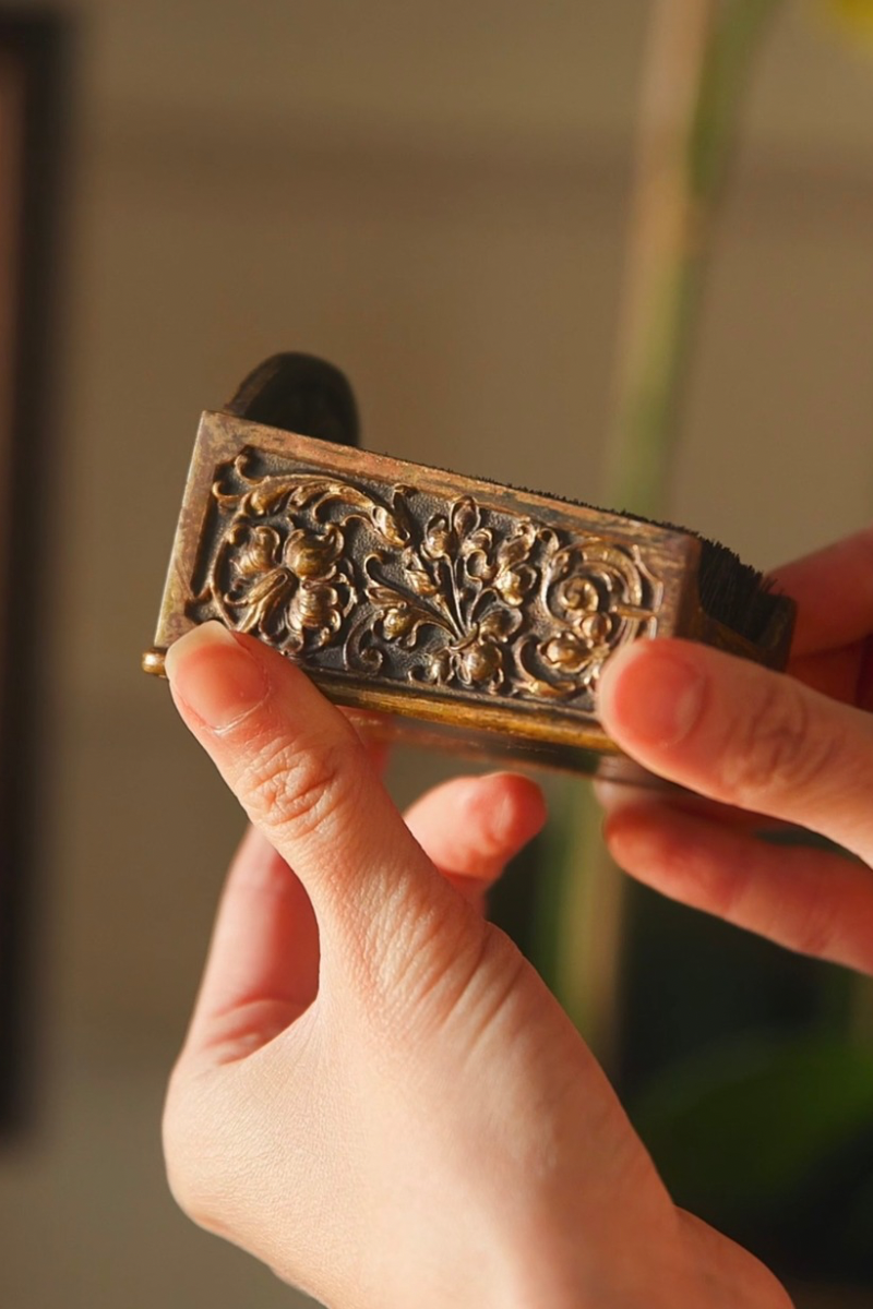 19th Century French Gilt Brass Ink Brush