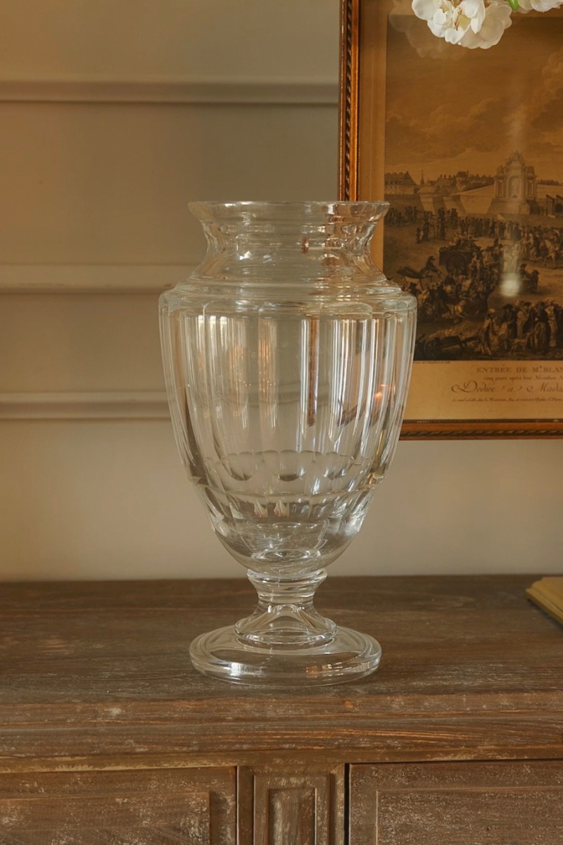 19th C. Monumental French Crystal Apothecary Urn Vase