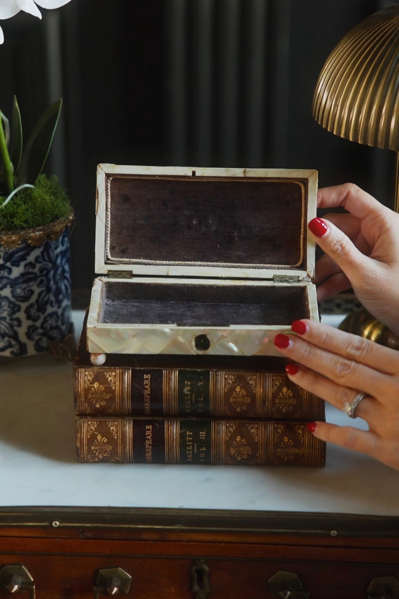 19th C. French Mother of Pearl Jewelry Casket