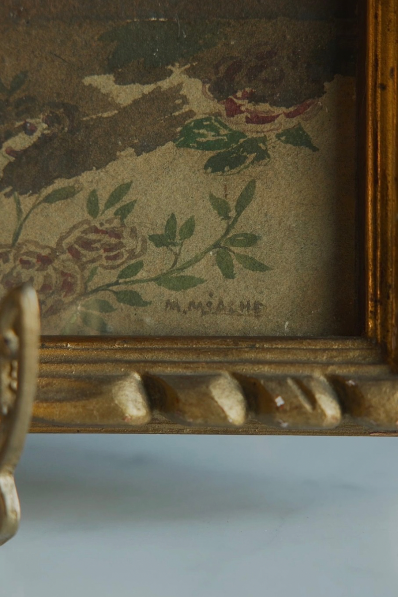 20th C. French Floral Watercolor