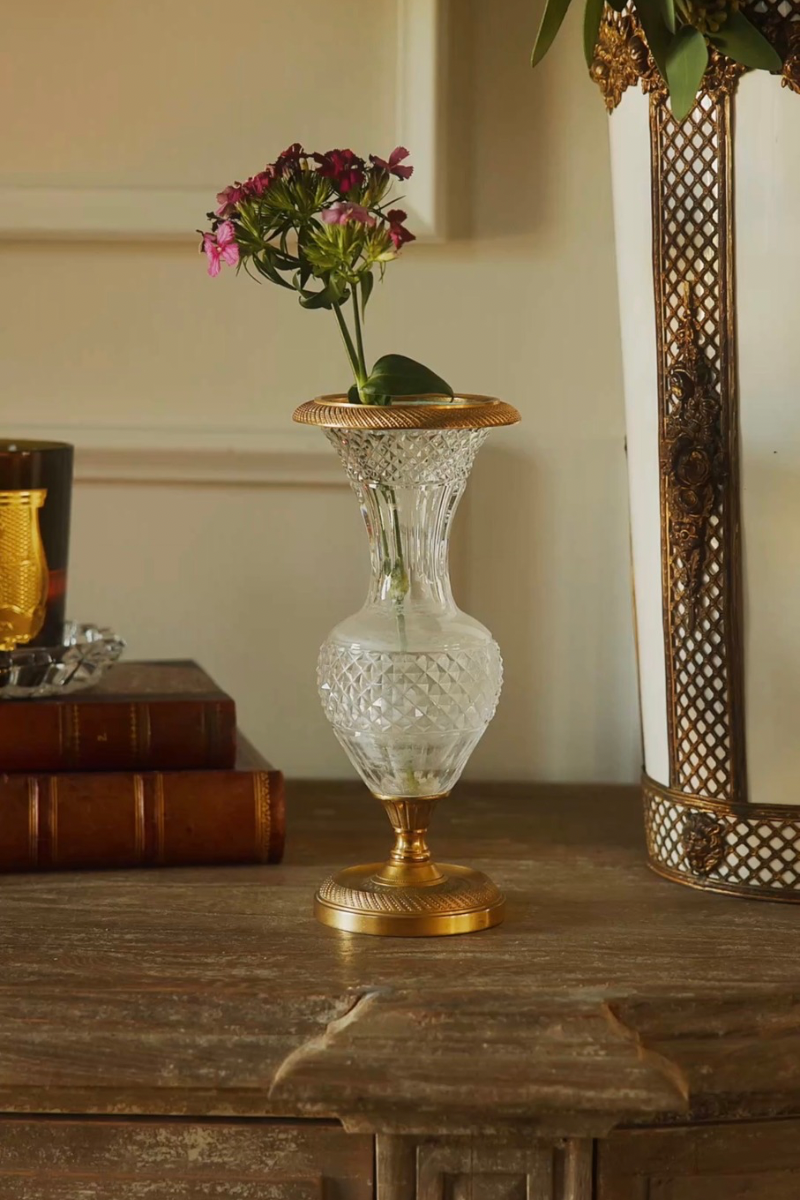 19th C. Crystal & Gilt Bronze Bud Vase