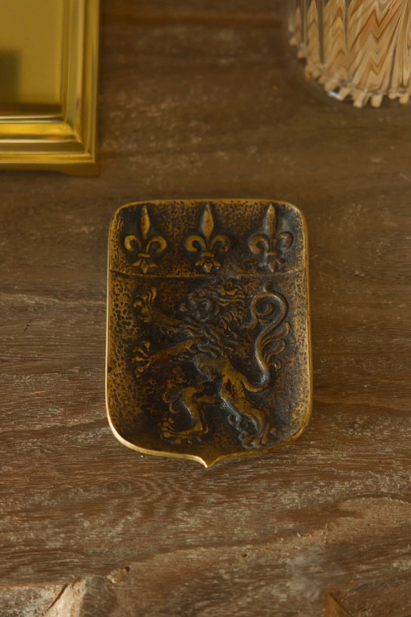 19th C. Bronze Crest Change Dish