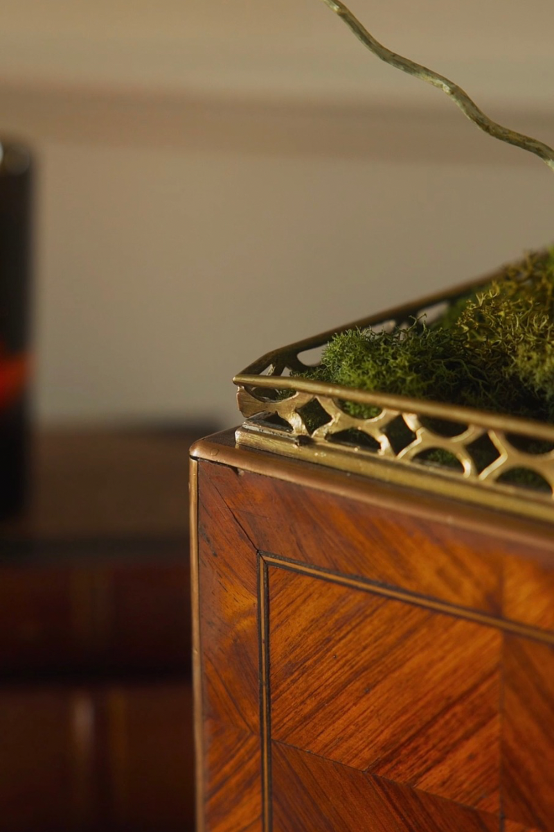 19th C. Squared Marquetry Jardinere