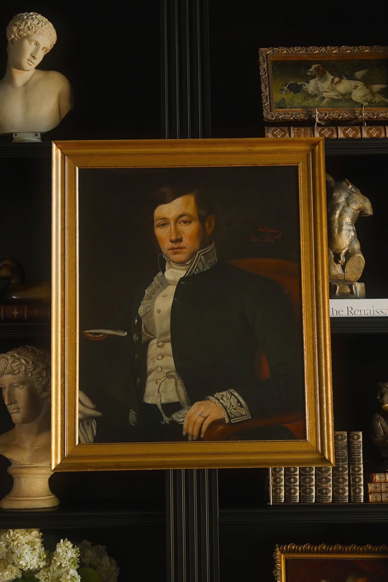 1841 French School of Art Portrait of Gentleman in First Empire Court Dress - Singed & Dated