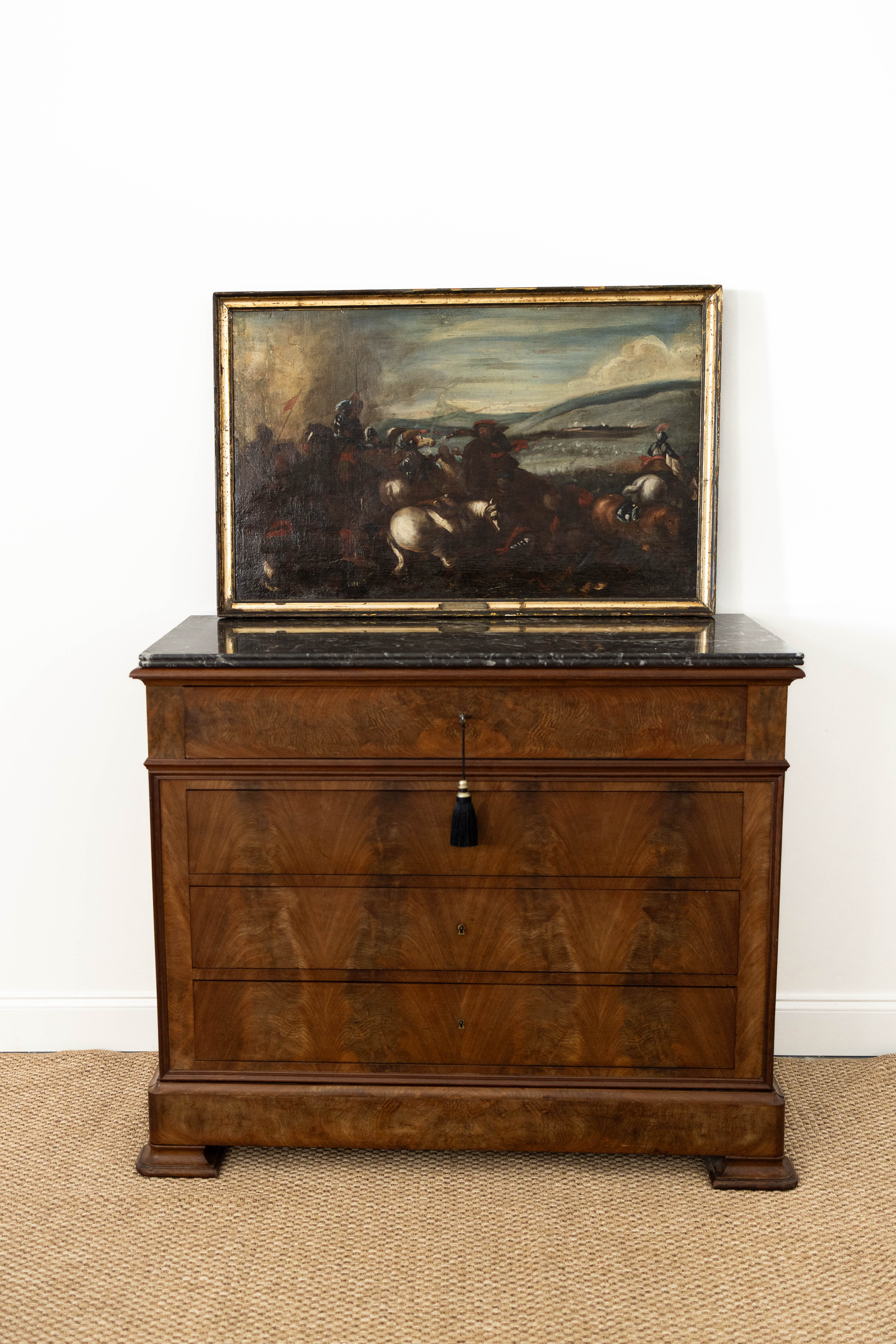 1700s Replica Oil Painting of "The Battle" by Wouwerman