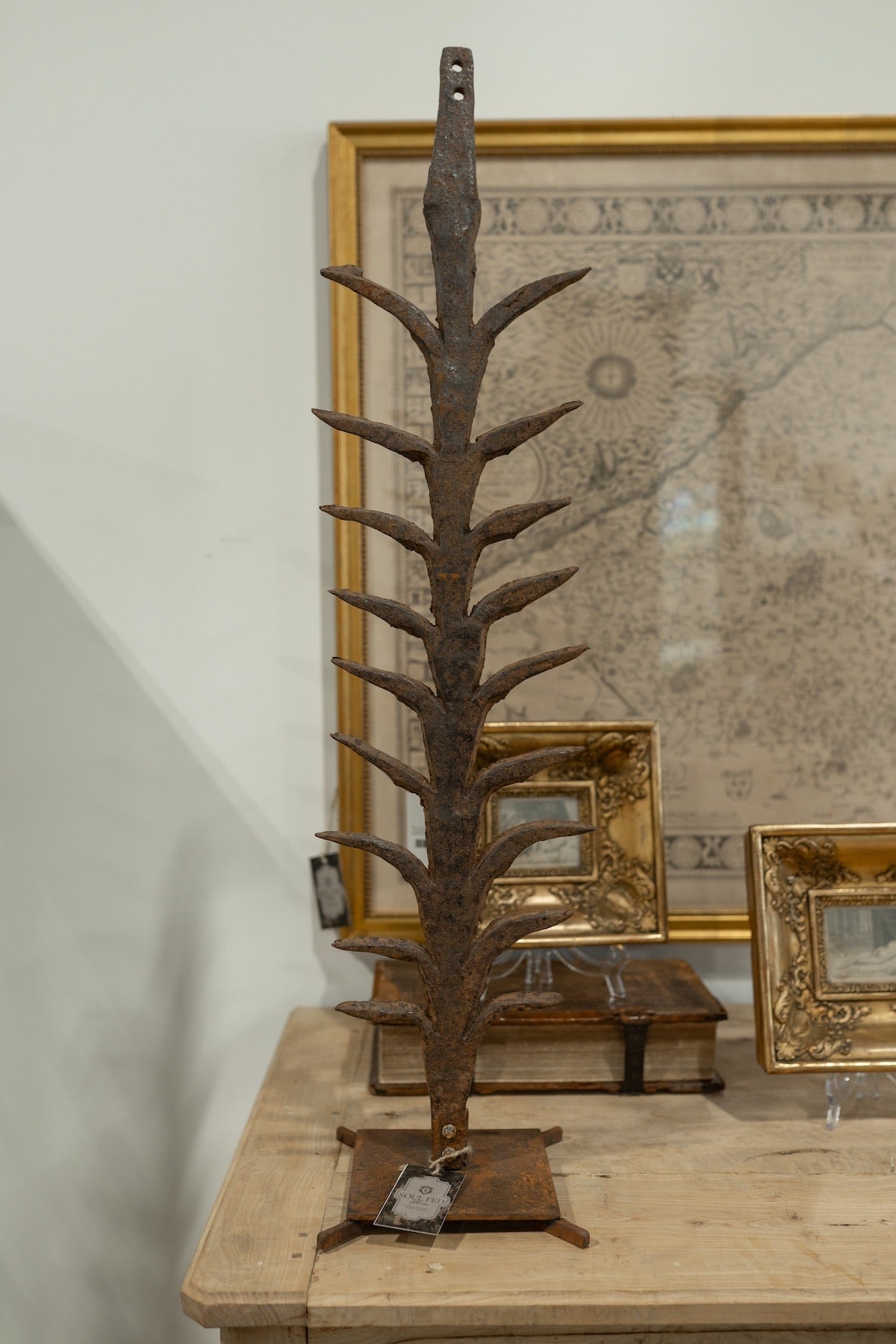 Pair of Monumental Hand-Forged Iron Tree Forms