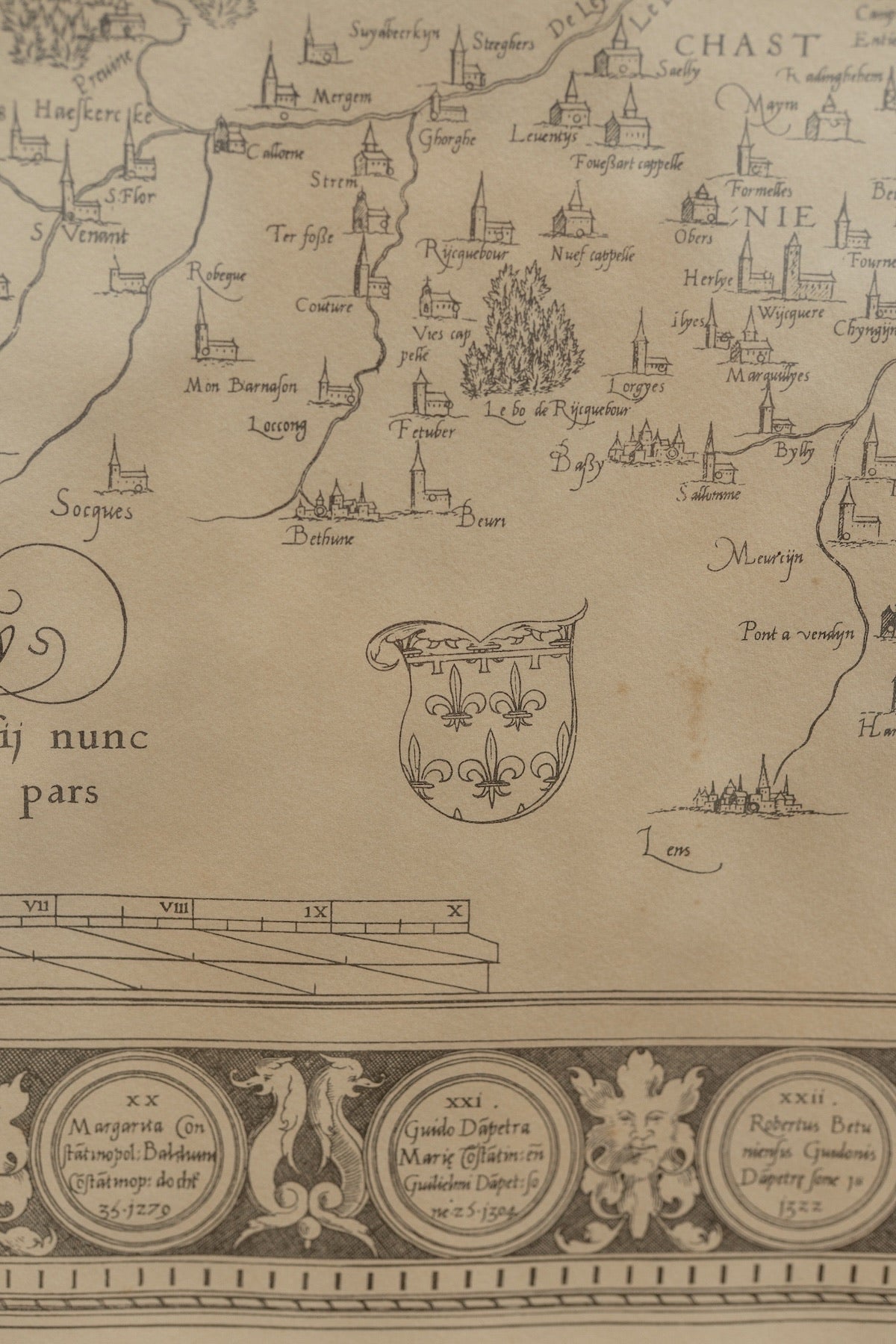 Antique Map of Flanders - Newly Framed