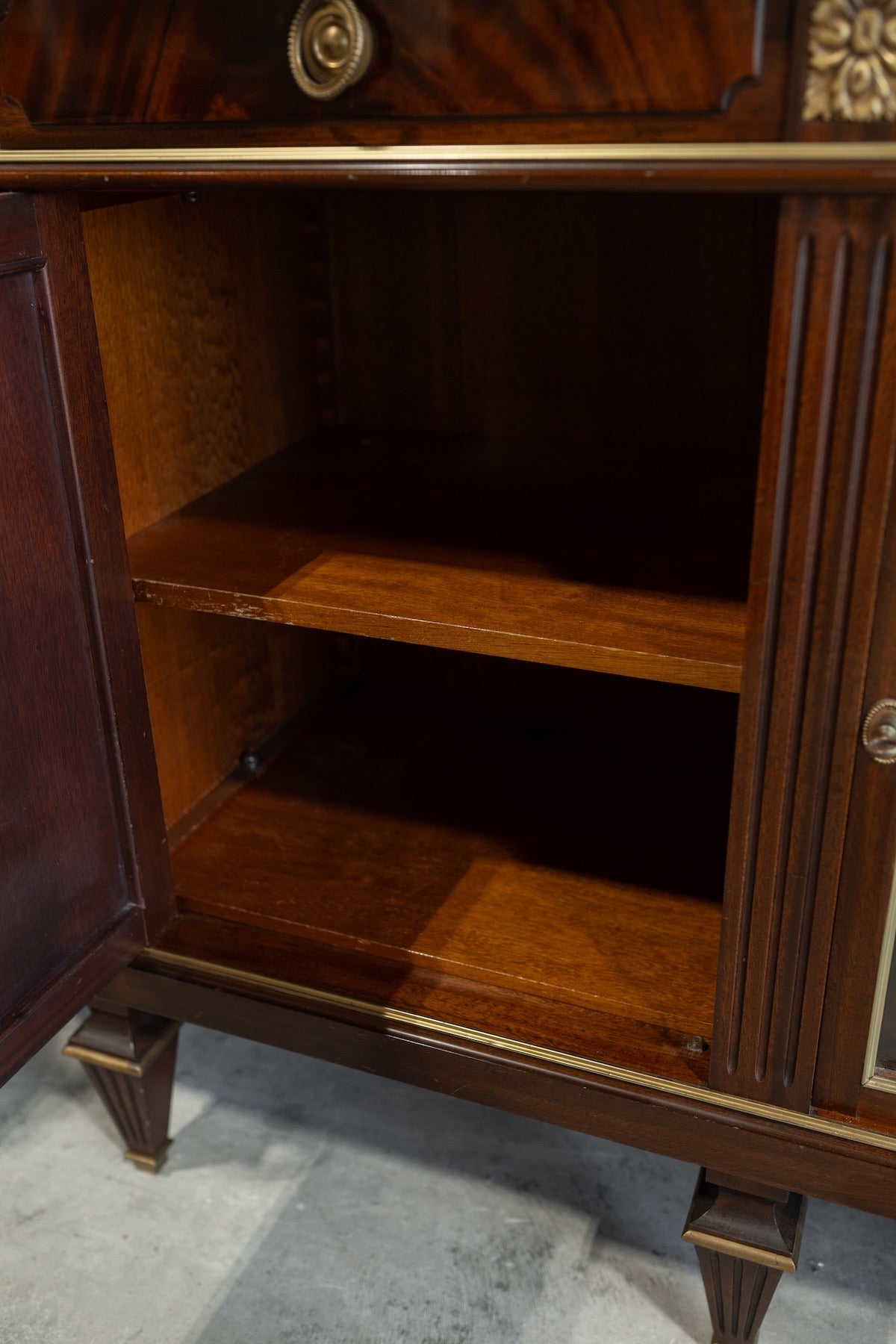 Monumental French Empire Revival Mahogany Marble-Top Buffet