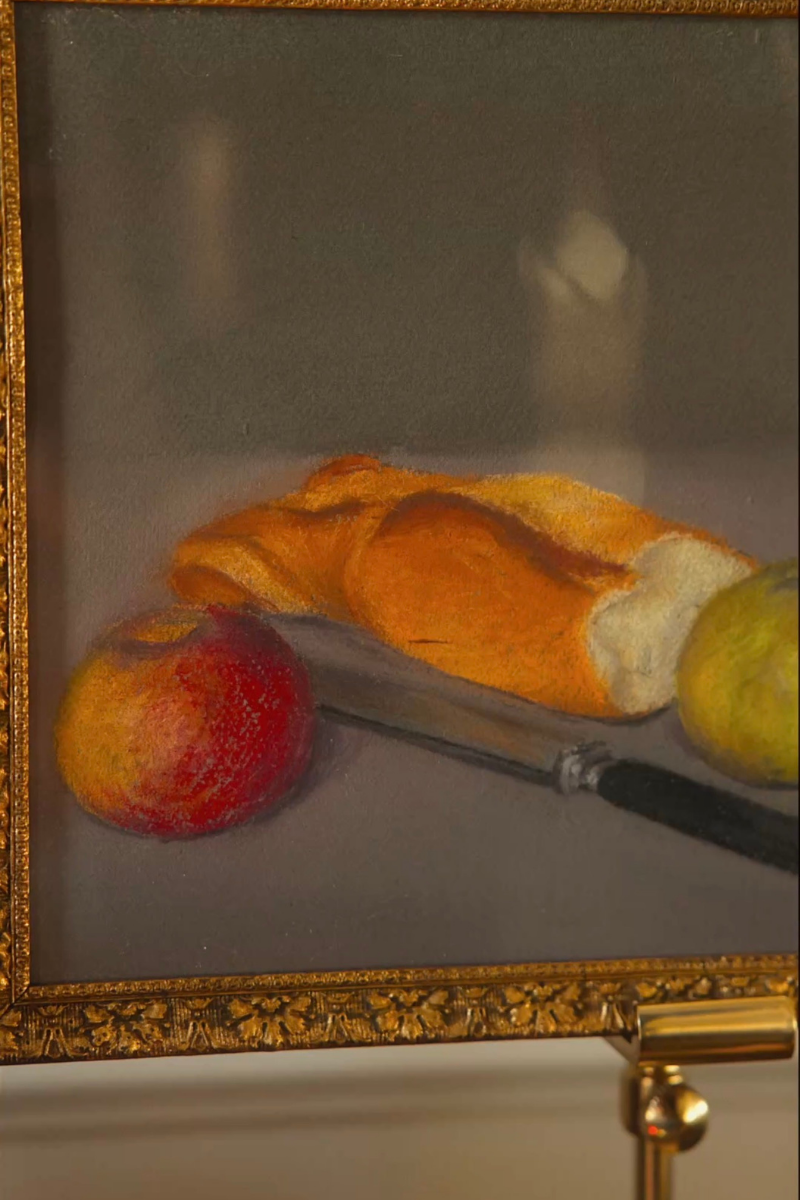 Bread & Apples — Framed Still Life
