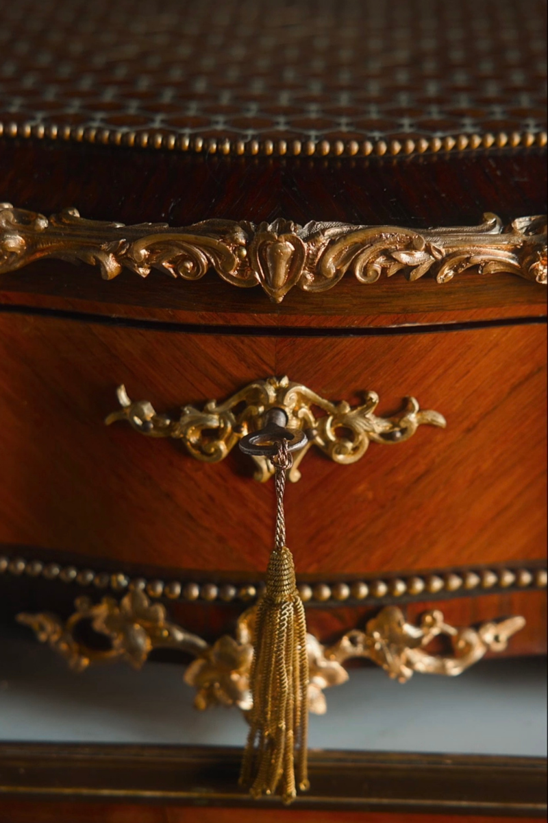 Napoleon III Marquetry & Bone-Inlaid Casket with Bronze Mounts
