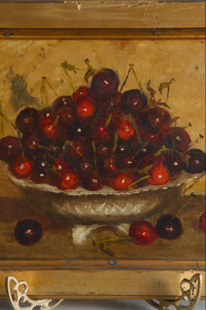 Cherries in a Footed Bowl — Painting on Canvas