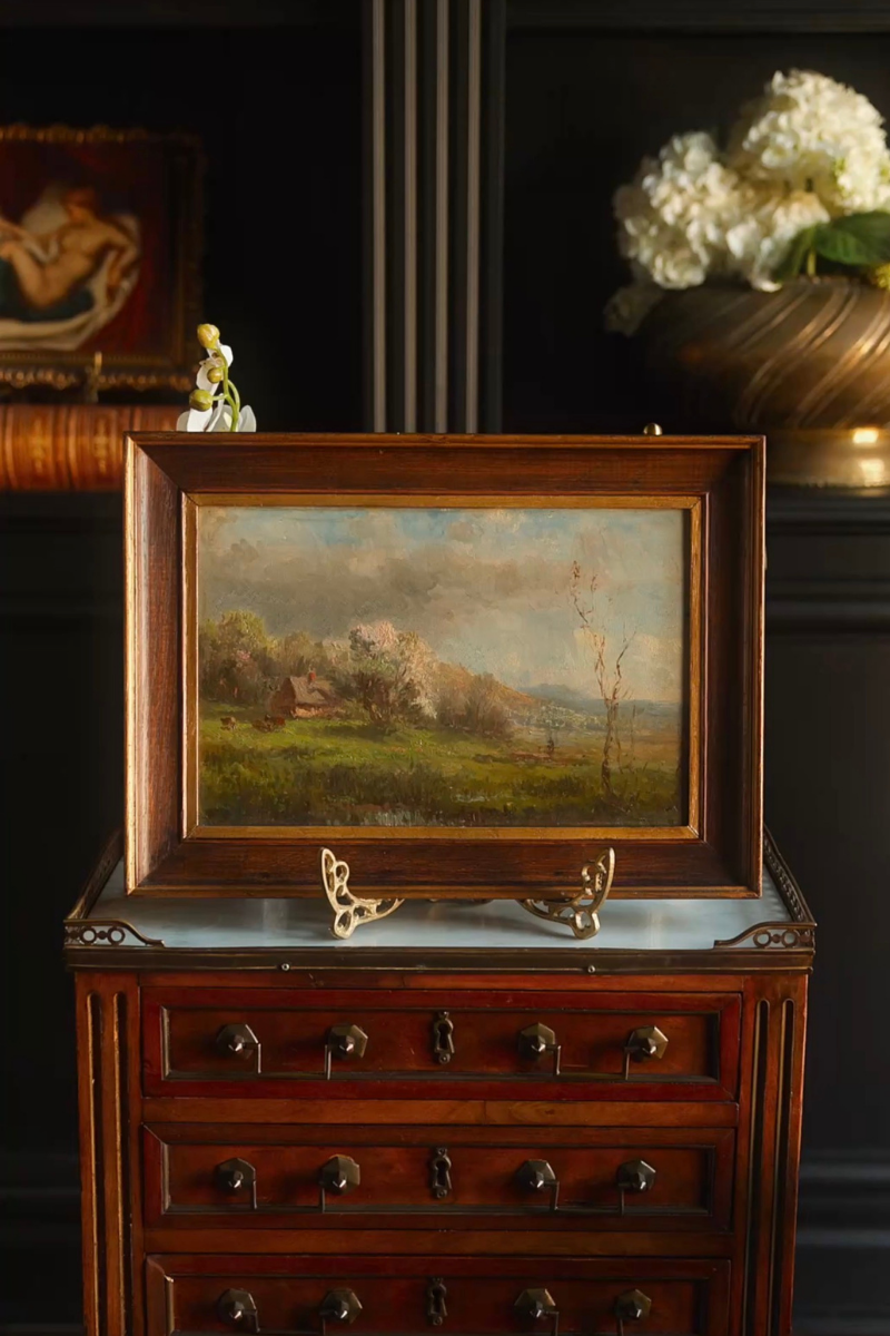 Cottage Among the Blossoms — Oil on Board