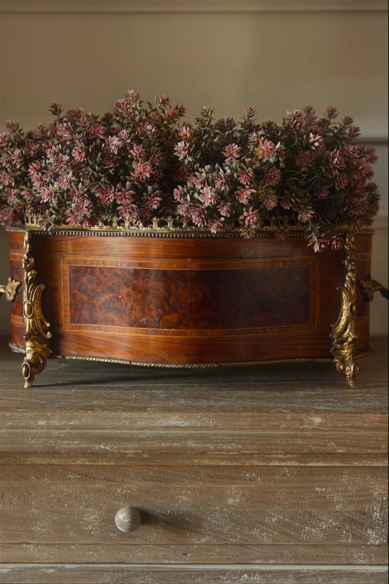 Napoleon III–Style Marquetry Jardinière with Bronze Mounts