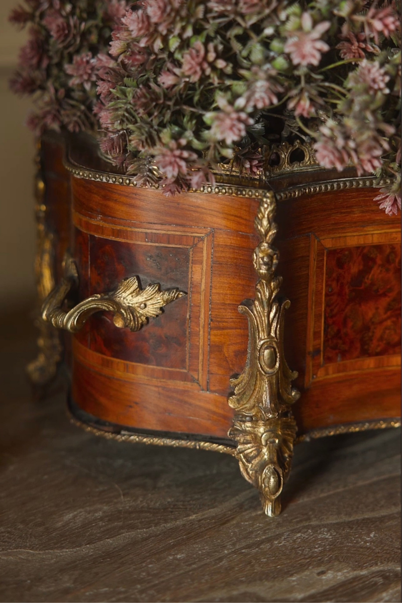 Napoleon III–Style Marquetry Jardinière with Bronze Mounts