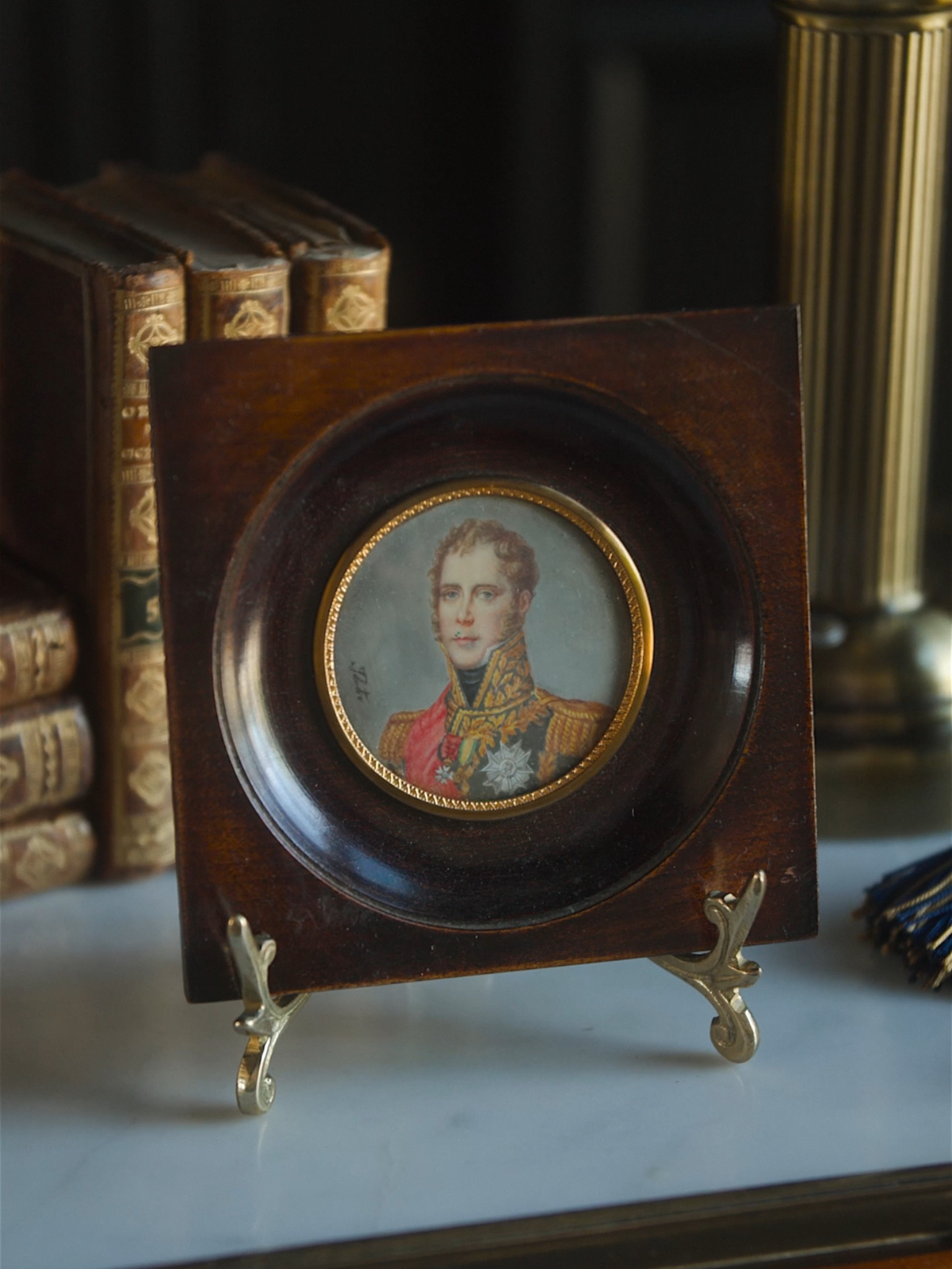 19th Century Portrait Miniature - Officer in Military Uniform