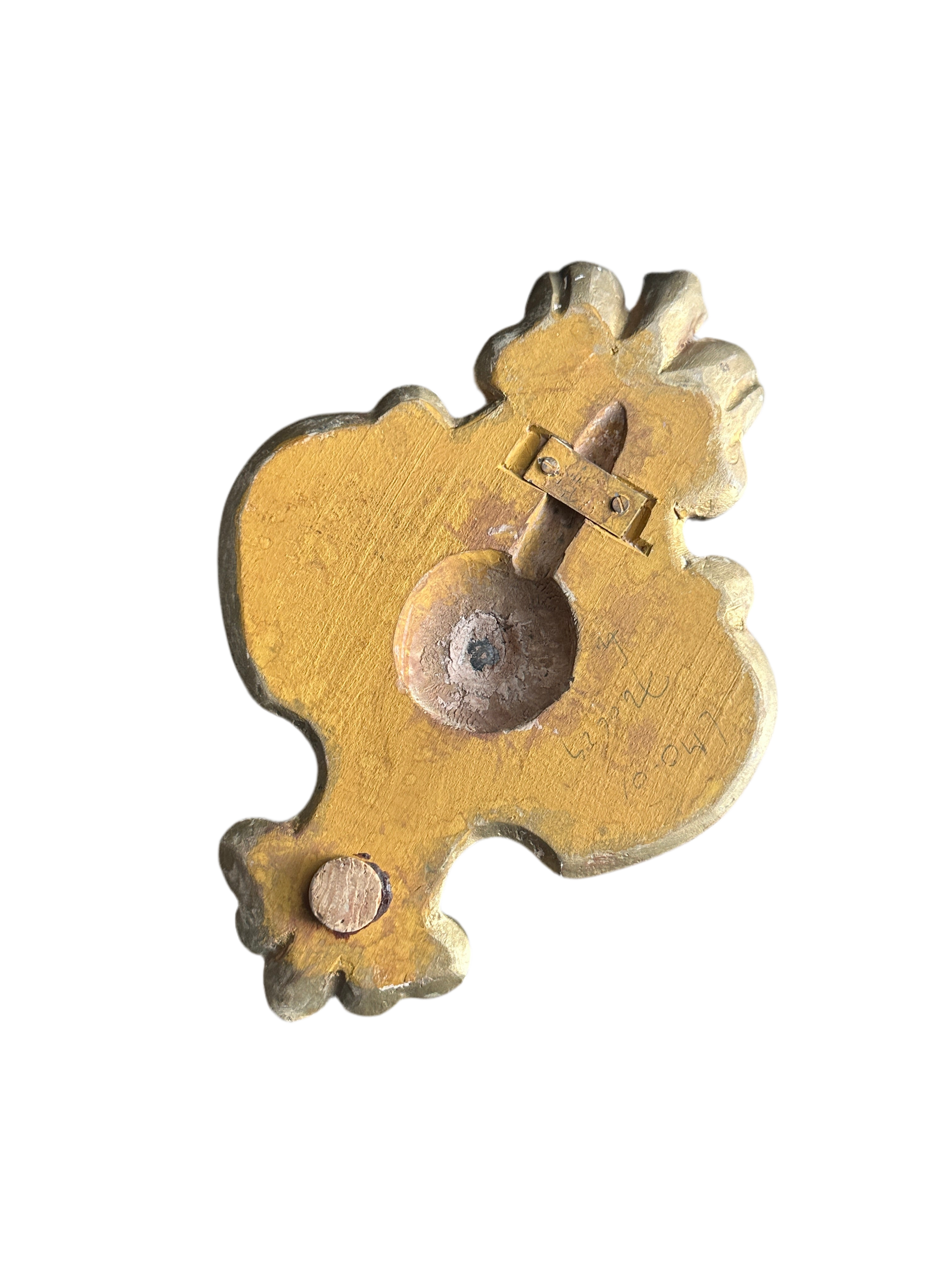 Giltwood Holy Water Font with Devotional Medallion C. 1930-1950
