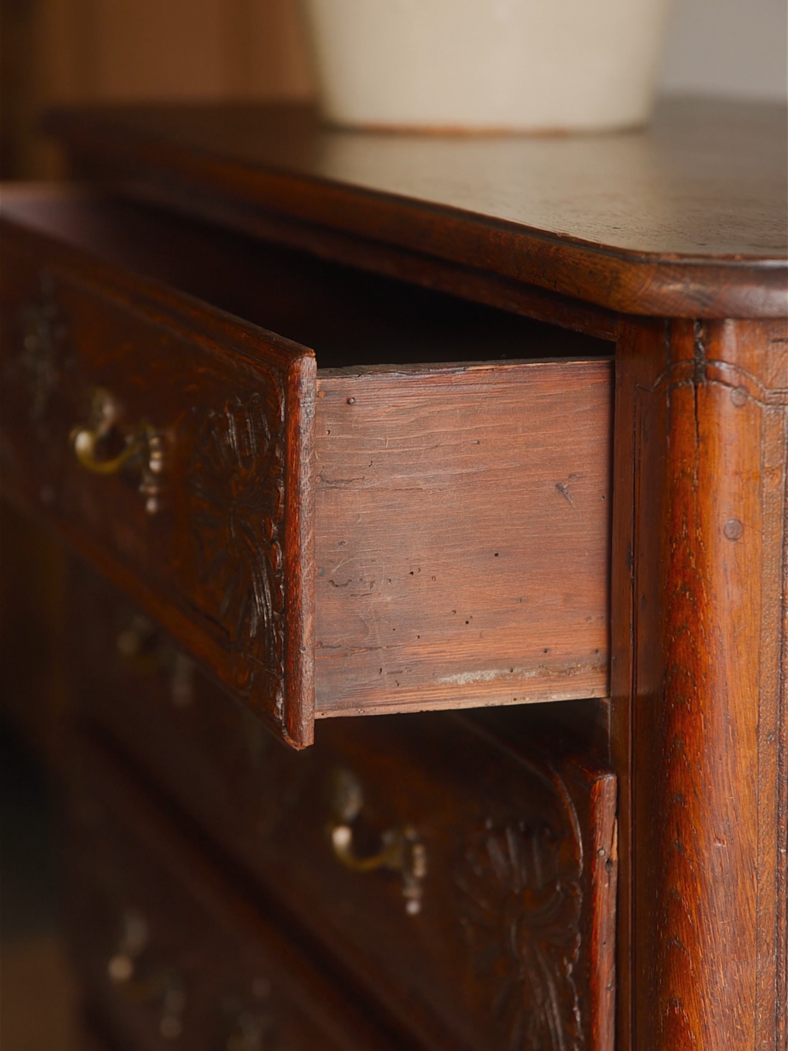 19th Century French Carved Oak Commode