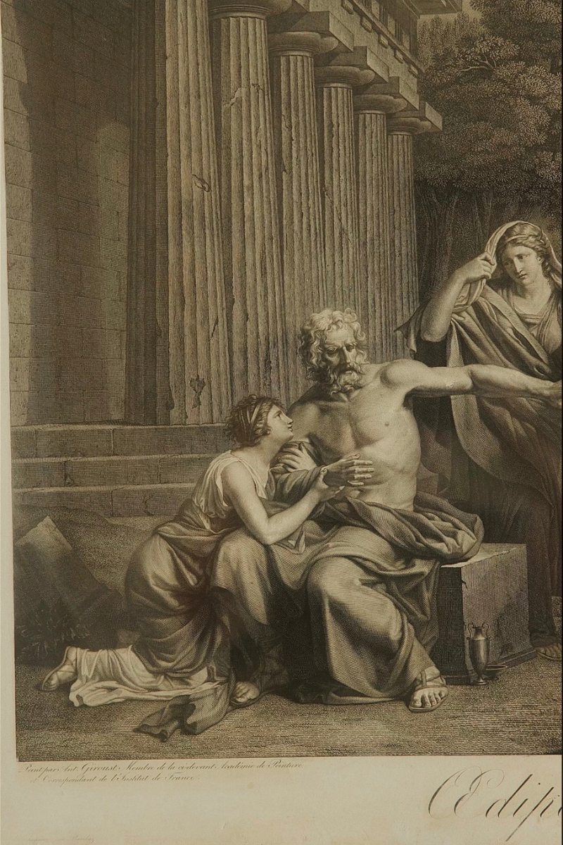 French Engraving After Jacques-Louis David's Belisaire | After The Celebrated 1781 Painting Depicting the Exiled Byzantine General Belisarius Recieving Alms