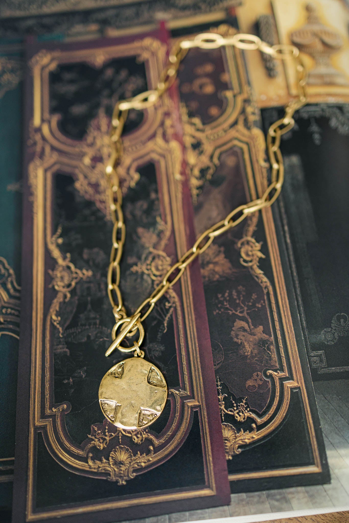 Lords Prayer Toggle Gold Necklace