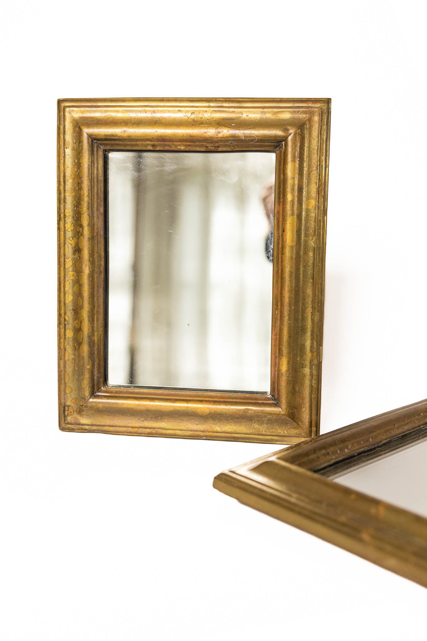 Pair of French Brass Mirrors - 20th Century