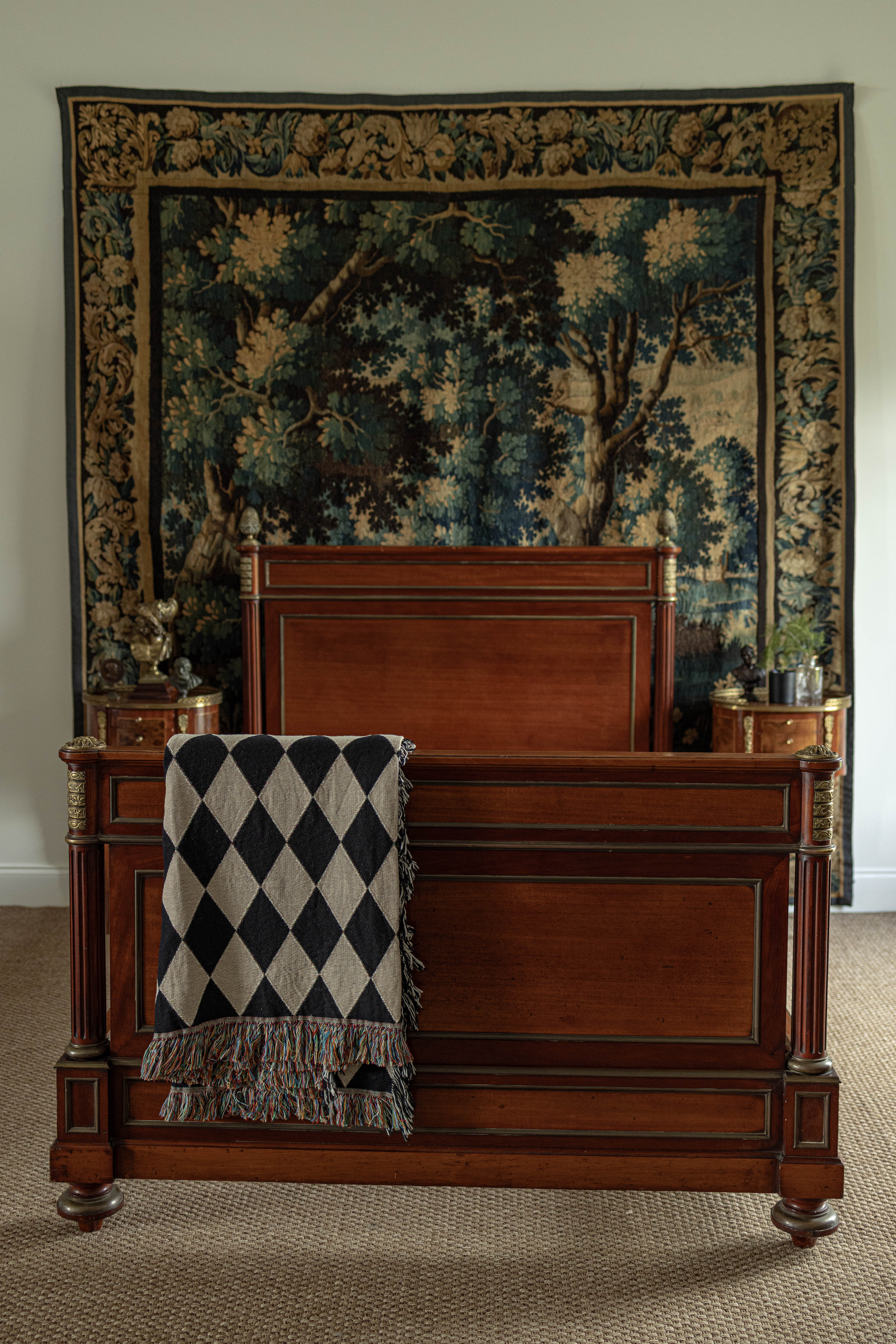 French Empire Style Gilt Mounted Mahogany Bed