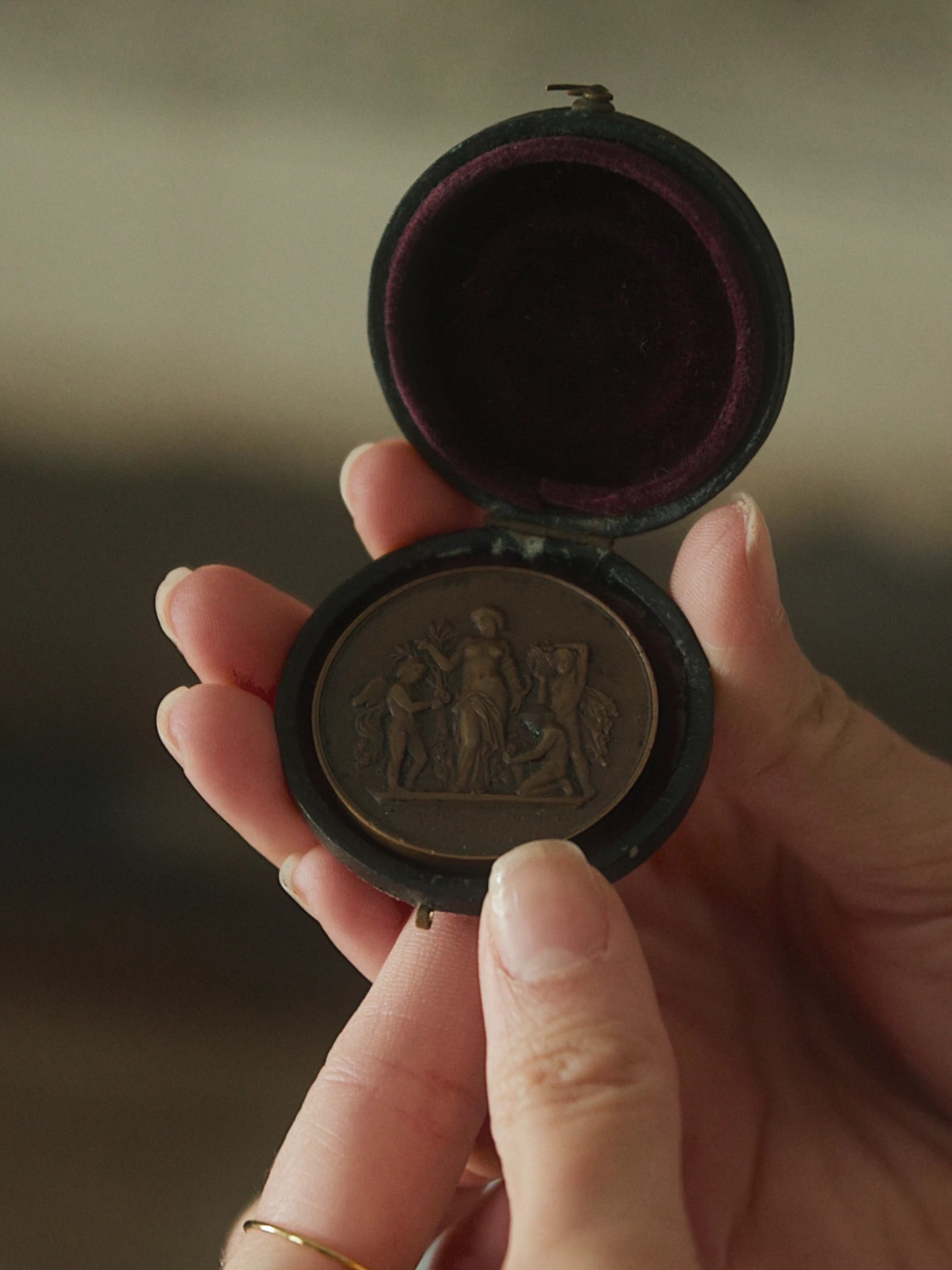 Antique Coin With Leather Case