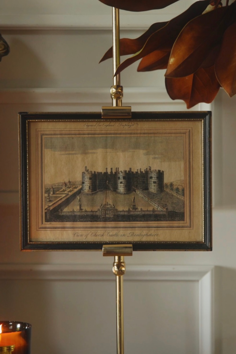 19th Century English Architectural Engraving of Chirk Castle, Denbighshire
