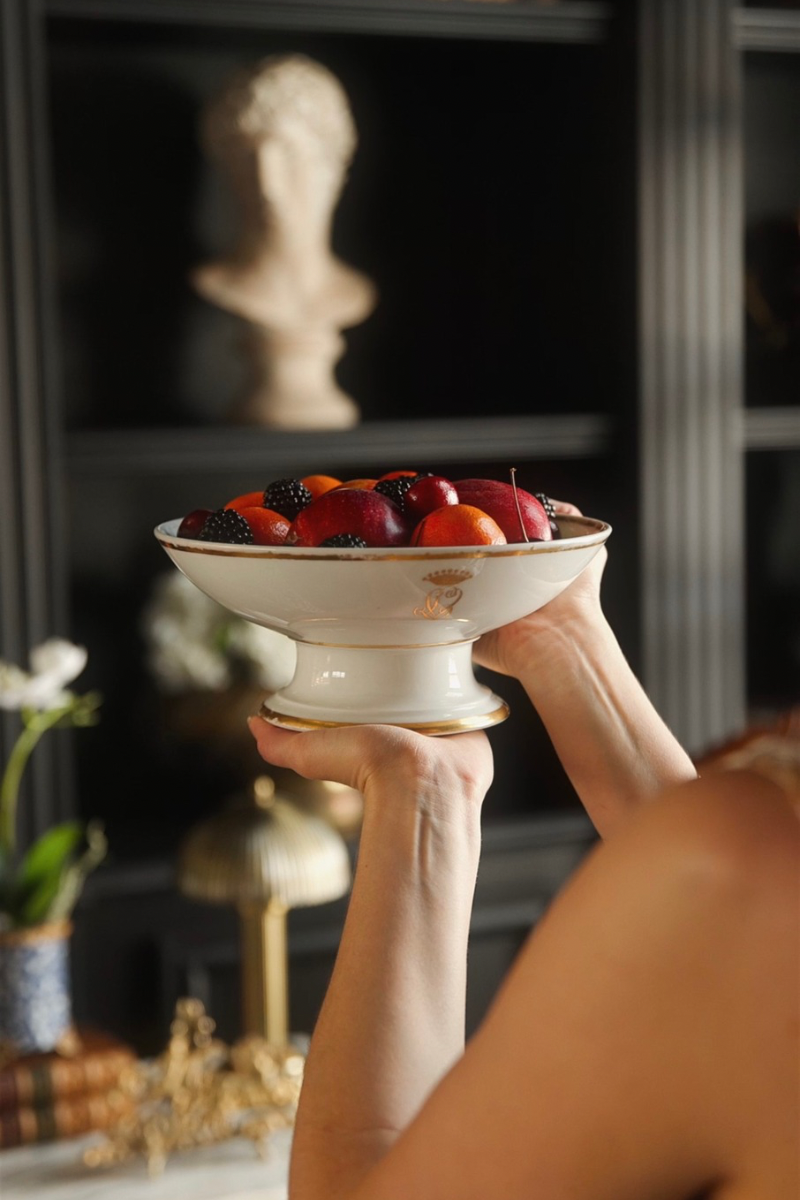 Commissioned 19th Century Schoelcher Porcelain Compote