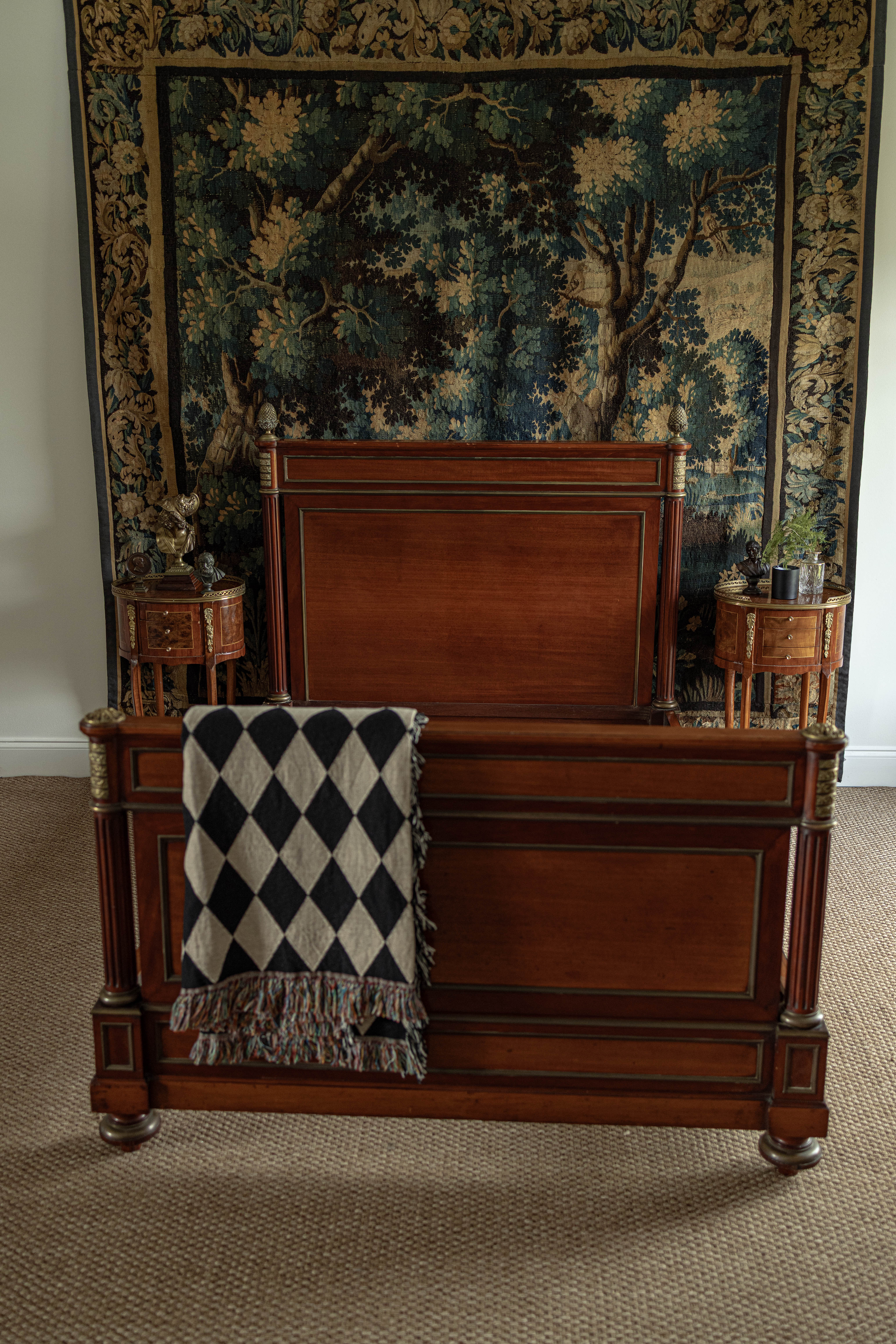 French Empire Style Gilt Mounted Mahogany Bed