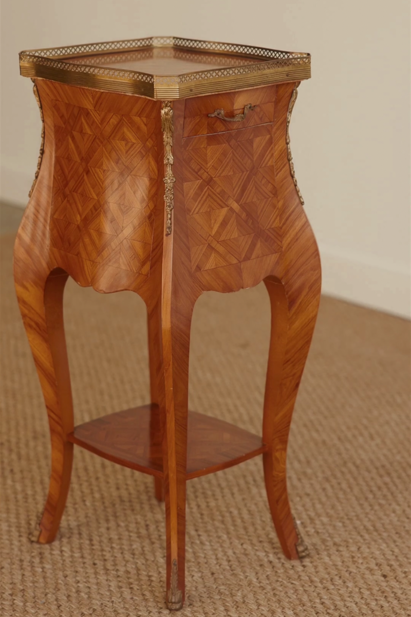 19th Century French Louis XV–Style Parquetry Side Table