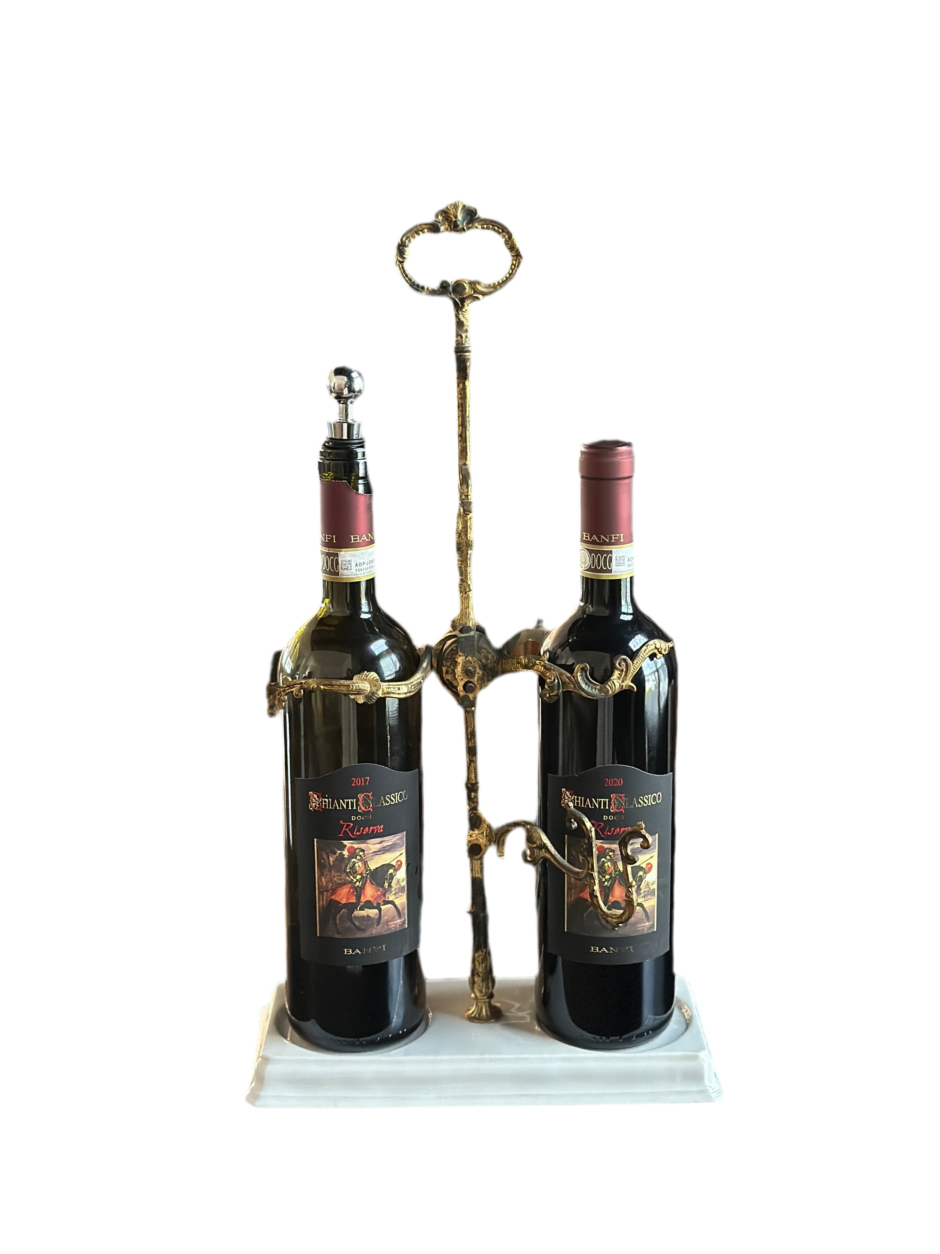 19th Century French Porcelain Double Wine Caddy