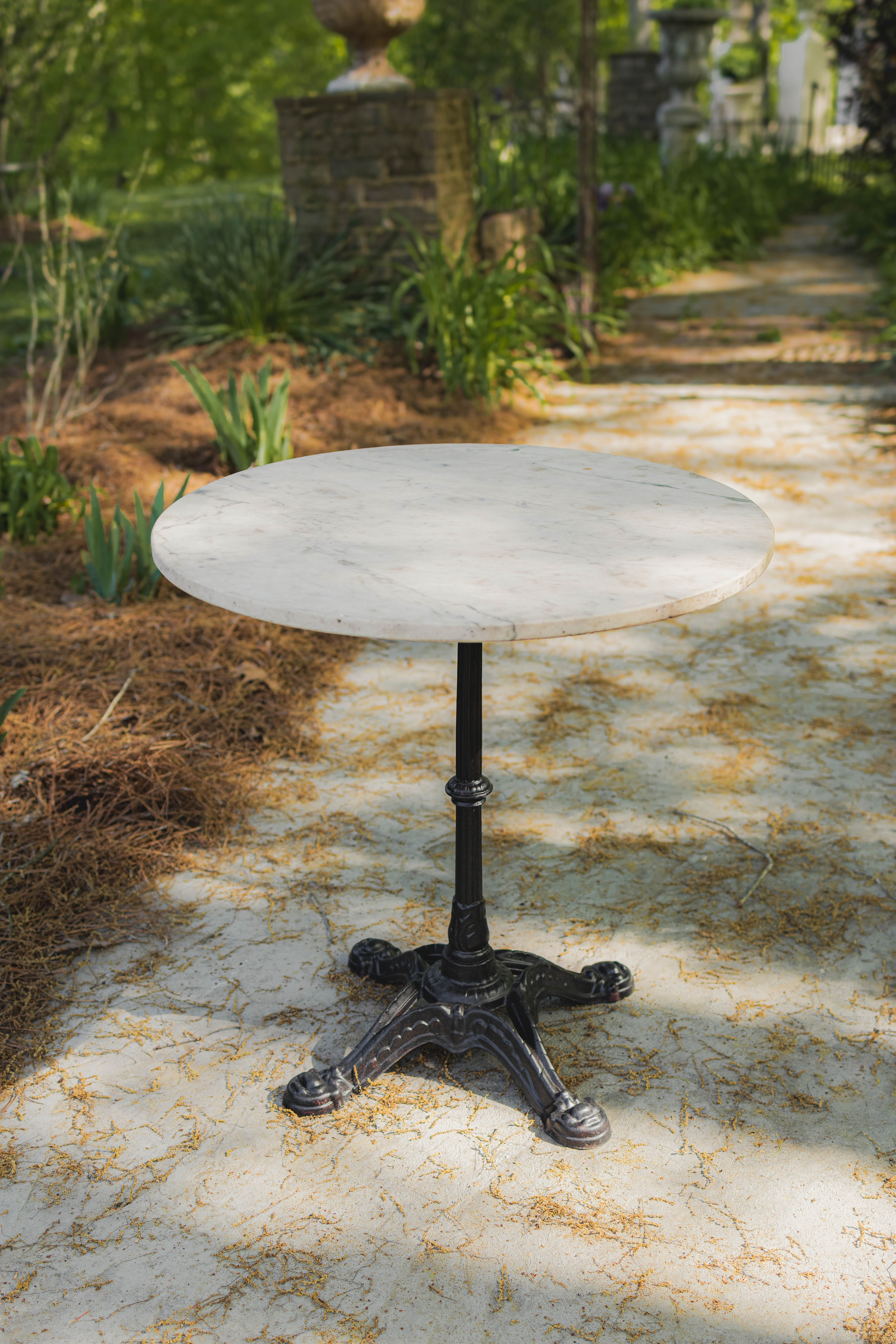 French Marble Top Bistro Table