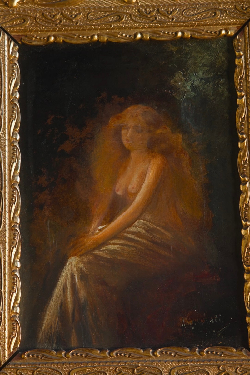 Late 19th-Century Seated Woman, Oil on Canvas - European School