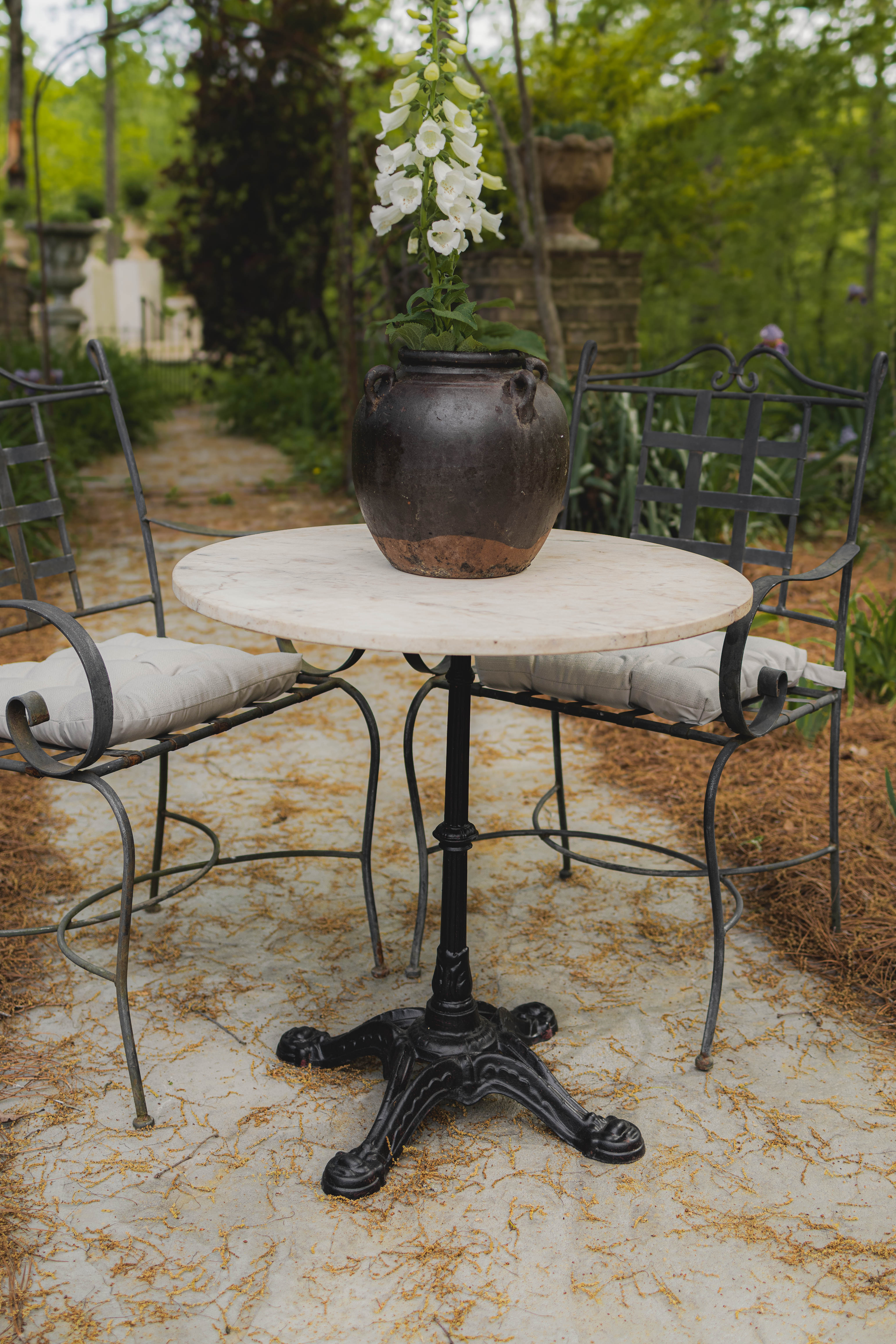 French Marble Top Bistro Table