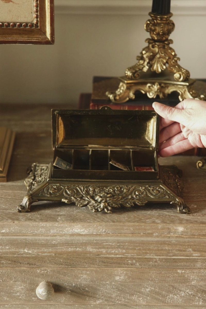 6 Compartment Brass Stamp Holder