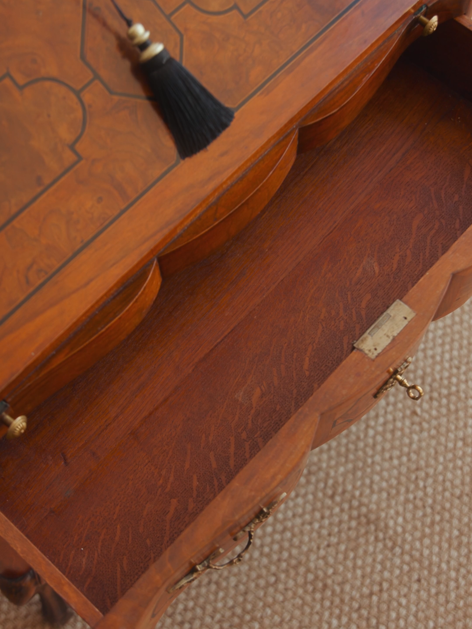 19th-Century Marquetry Bureau de Dame