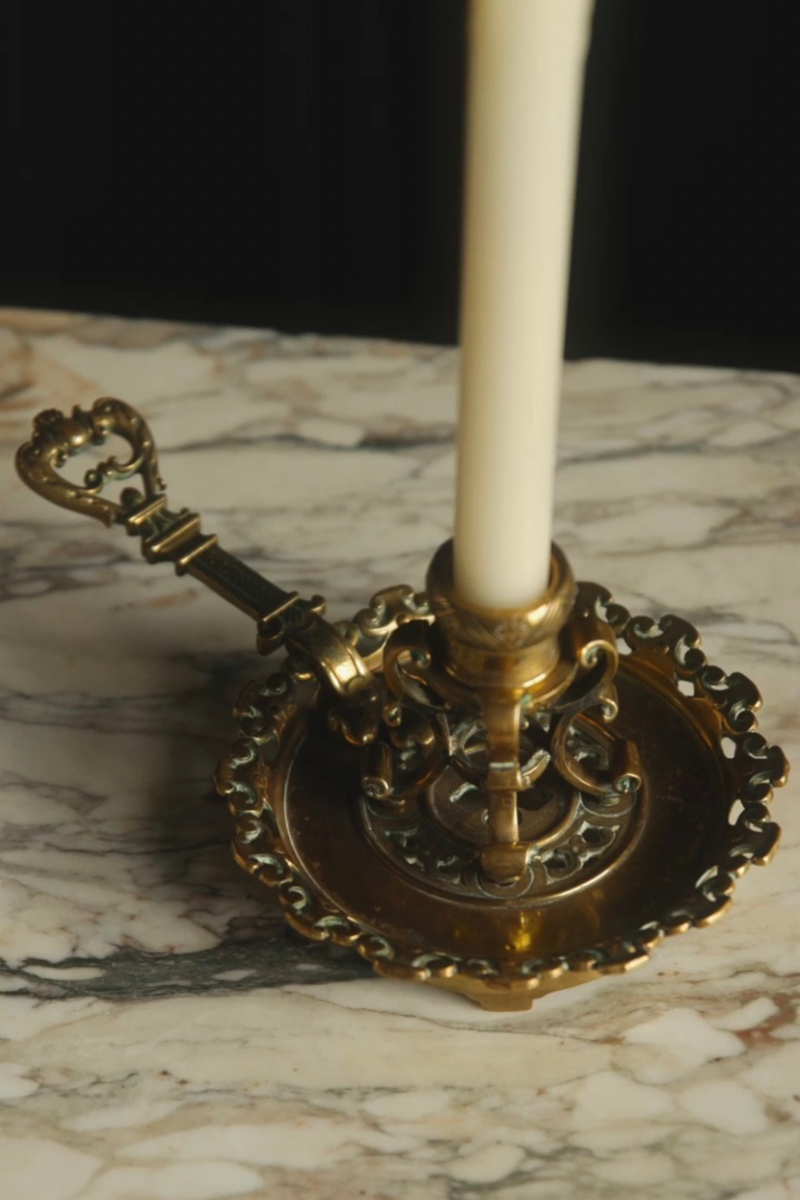 Late 19th Century French Cast Bronze Ornamental Candleholder